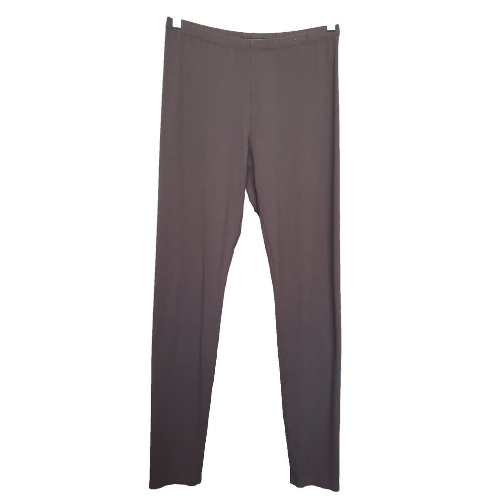 Eileen Fisher Brown Elastic-Waist Pull-On Knit Leggings Size Small